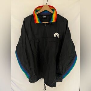 Tegan and Sara Rainbow Quarter Zip Windbreaker Hey Im Just Like You Size XL